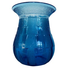 Daum Nancy Blue Art Deco Vase