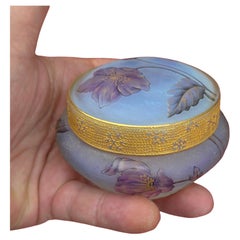 Antique Daum Nancy bonbonnière "Pansies" circa 1898