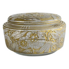 Daum Nancy box Art Deco  signed Daum Nancy  with cross Lorreine Acid cut