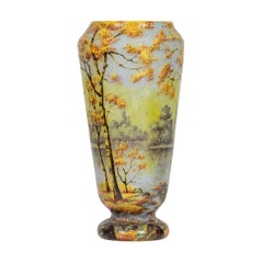 Daum Nancy Cameo and Enamel Glass Vase