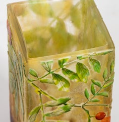 Daum Nancy Cameo and Enamel Glass Vase, France, circa 1910