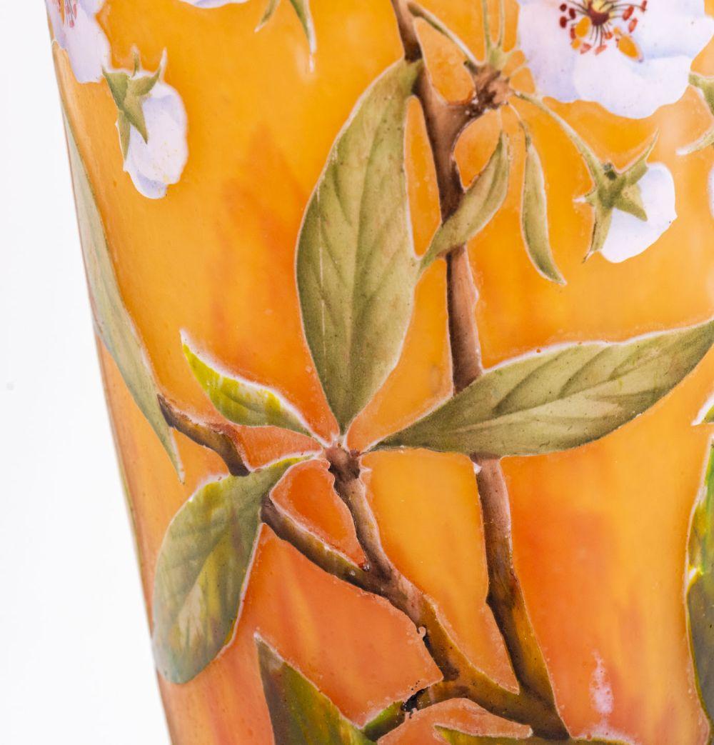 Daum Nancy Cameo and Enameled Art Glass Vase in vendita 3