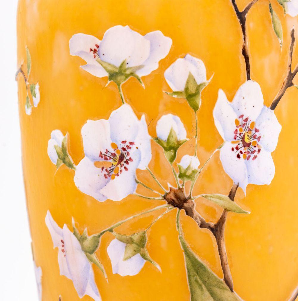 Art Nouveau Daum Nancy Cameo and Enameled Art Glass Vase in vendita