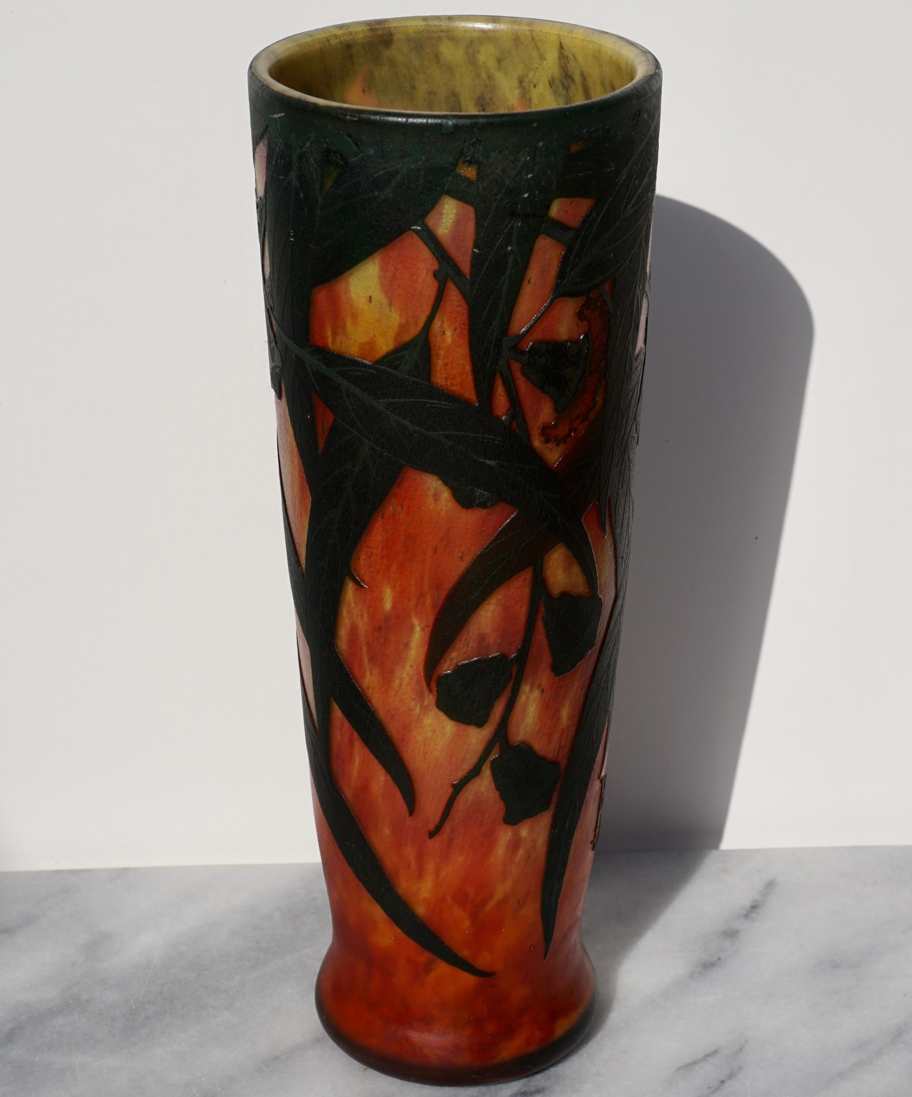 Daum Nancy Cameo and Enameled Art Nouveau Vase (Art nouveau)