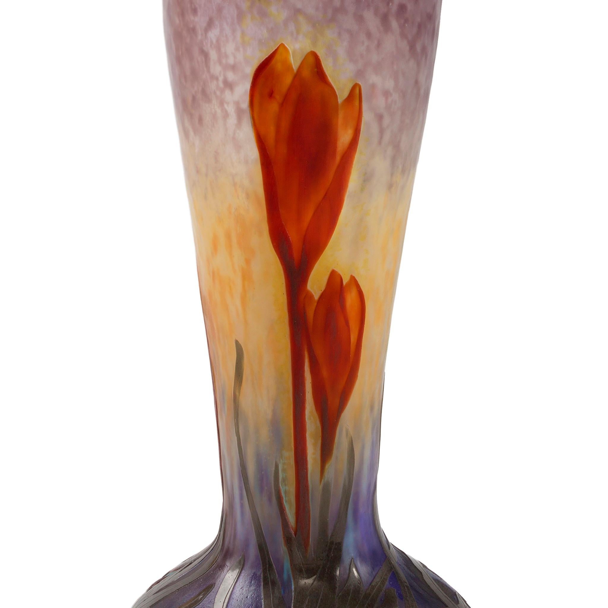 Art Nouveau Daum Nancy Cameo and Martelé Glass 
