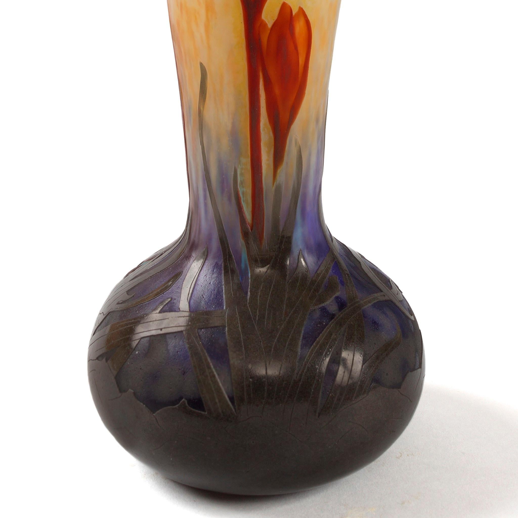 French Daum Nancy Cameo and Martelé Glass 