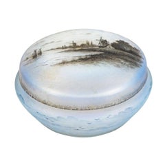 Daum Nancy Cameo Enamel Glass Box and Cover