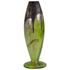Daum Nancy Cameo Glass "Algae and Fish" Vase, circa 1900