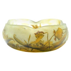 Ciotola in vetro Daum Nancy Cameo, Francia, circa 1900