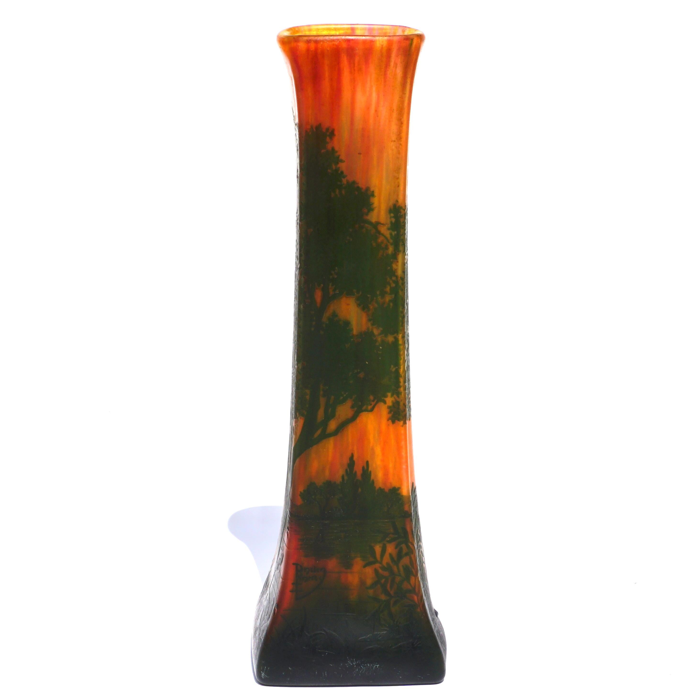Daum Nancy Kamee-Szene Jugendstil-Vase (Art nouveau) im Angebot