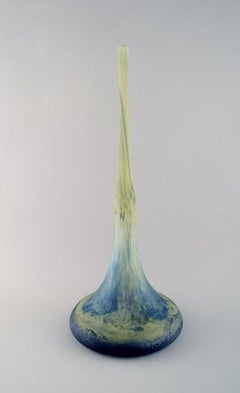 Daum, Nancy, Colossal Art Deco Vase in Mouth Blown Art Glass, Rare Form, 1920s