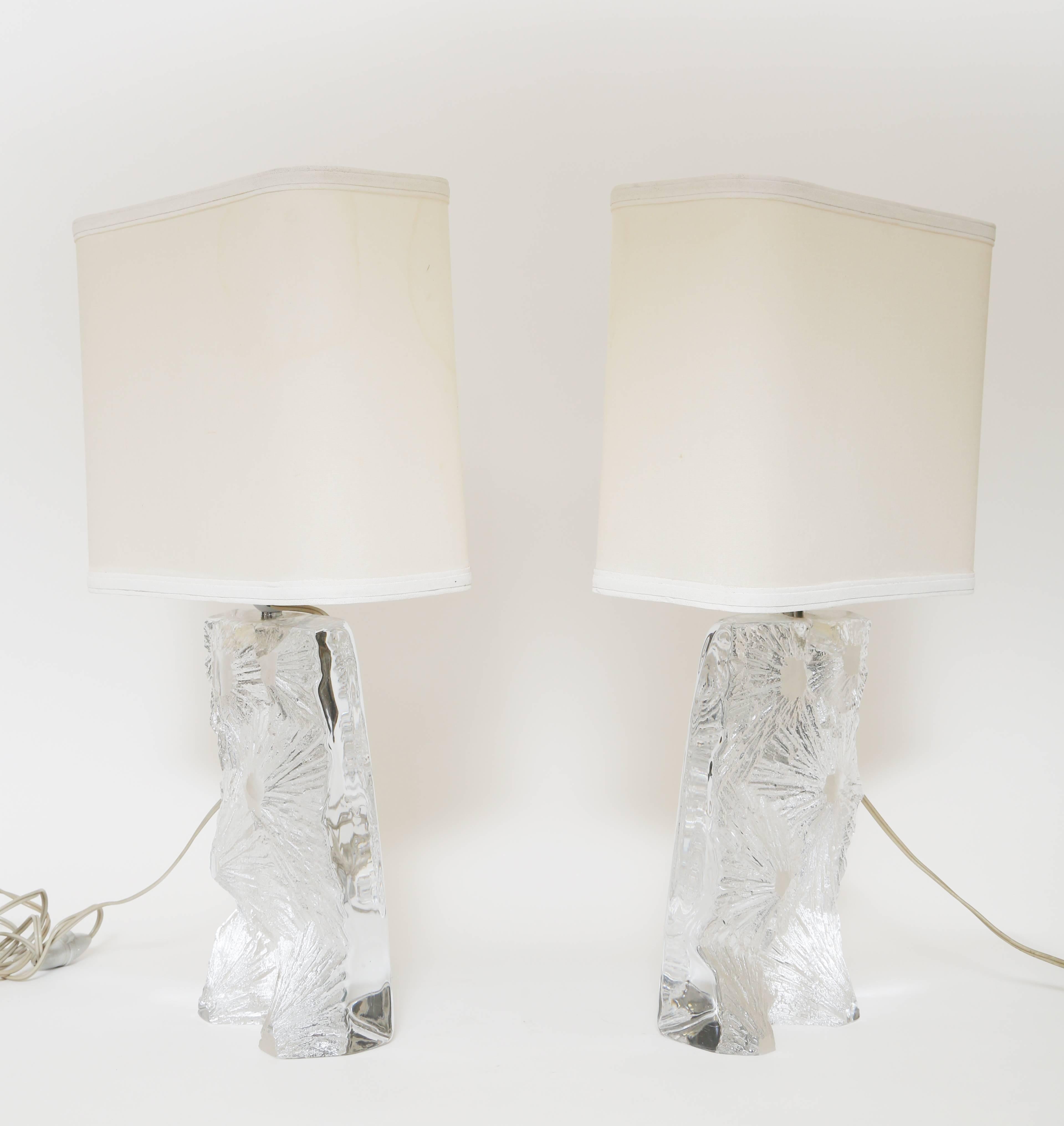 Daum Nancy Schneeflocken-Lampen aus Kristall (Mitte des 20. Jahrhunderts) im Angebot