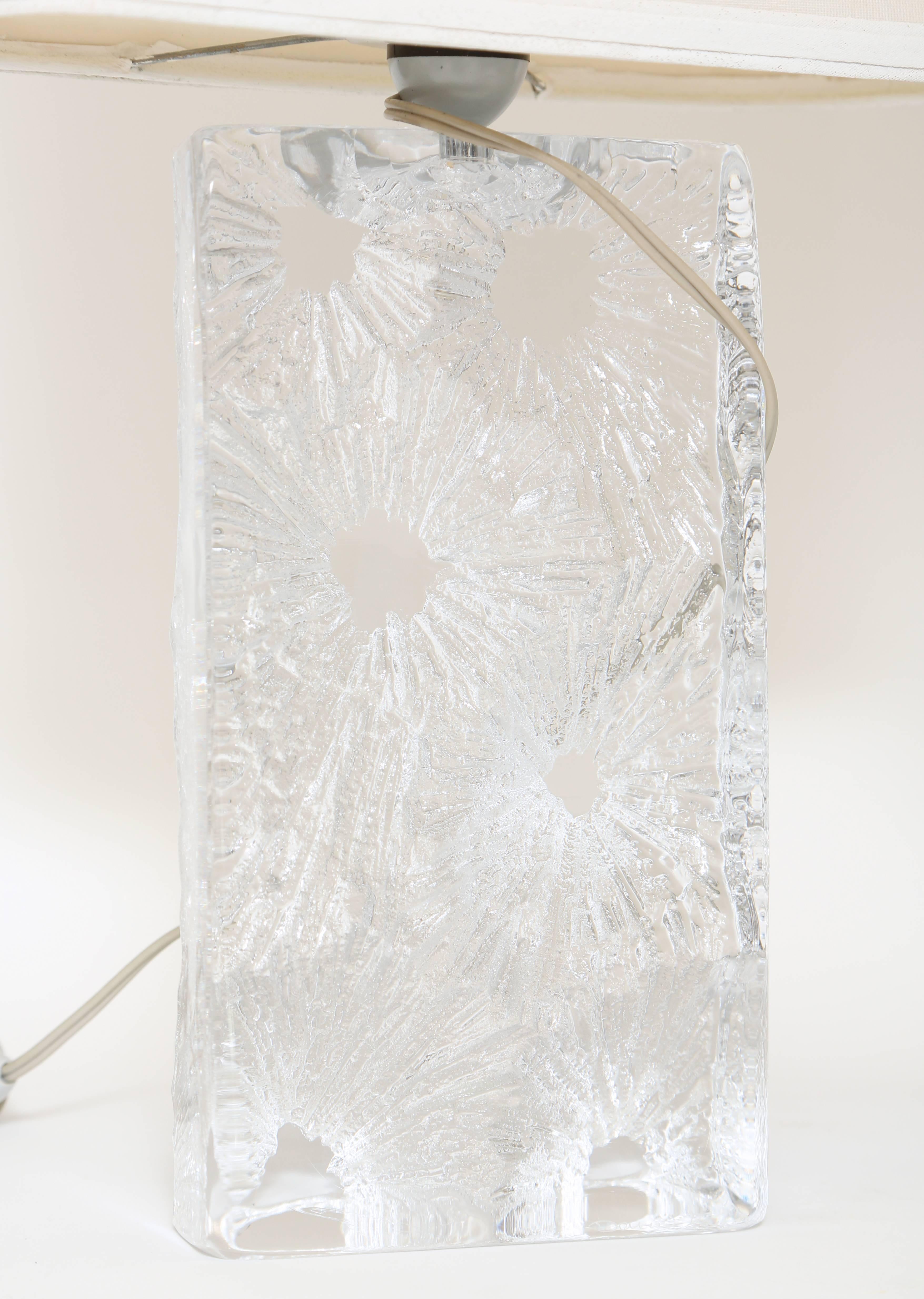 Mid-20th Century Daum Nancy Crystal Snowflake Lamps For Sale