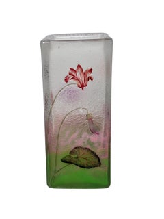 Vaso in vetro Art Nouveau smaltato Daum Nancy "Cyclamen", CIRCA 1900