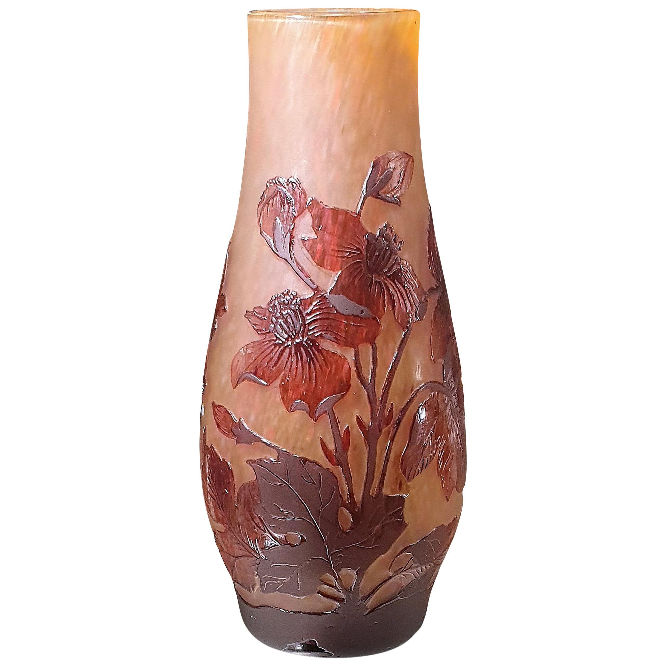 Daum Nancy Dahlias Vase For Sale