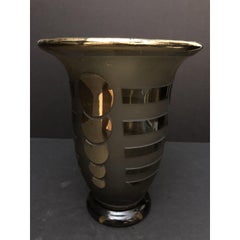 Daum Nancy Tiefgeschliffene Art Deco Glasvase