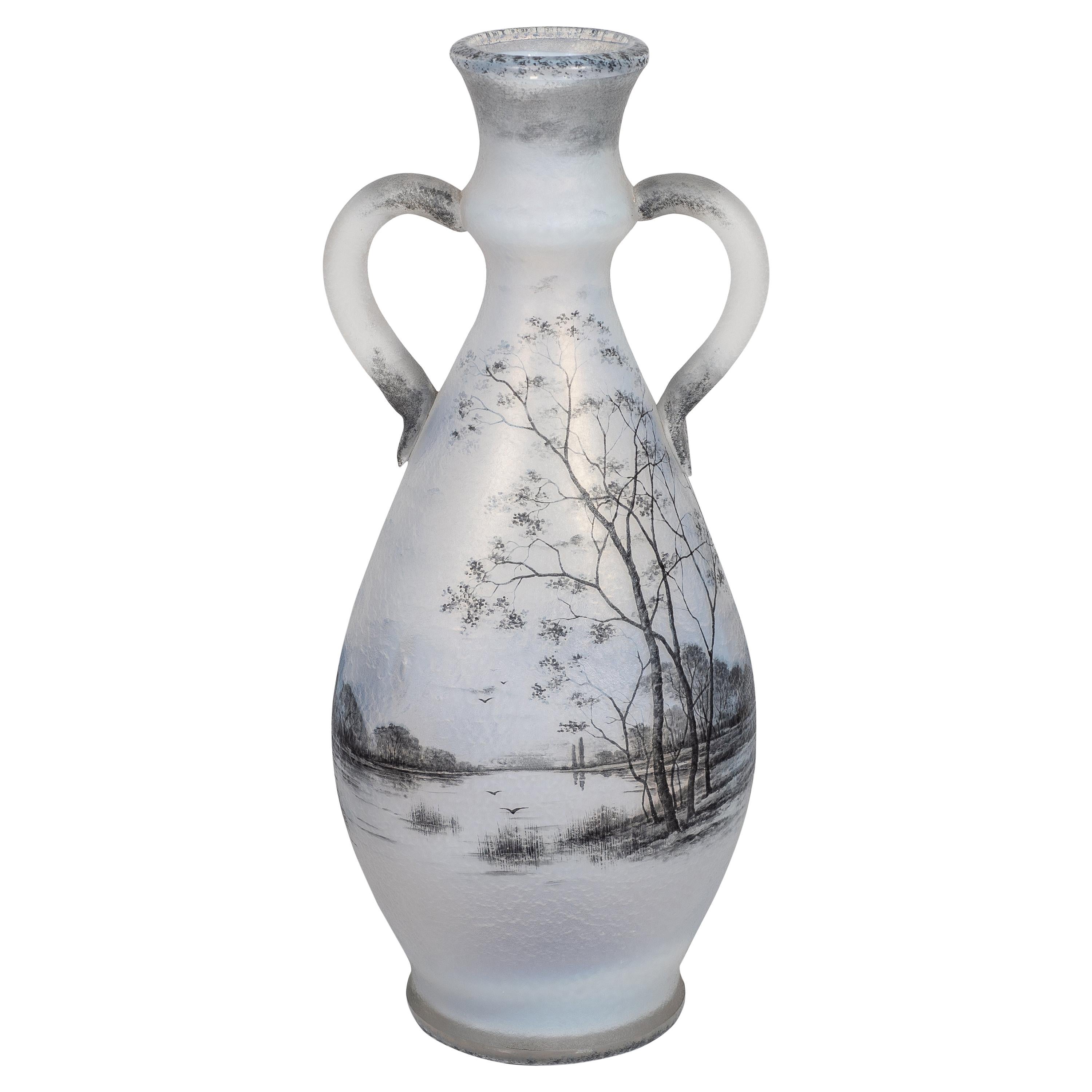 Daum Nancy "Dutch Scene" Vase