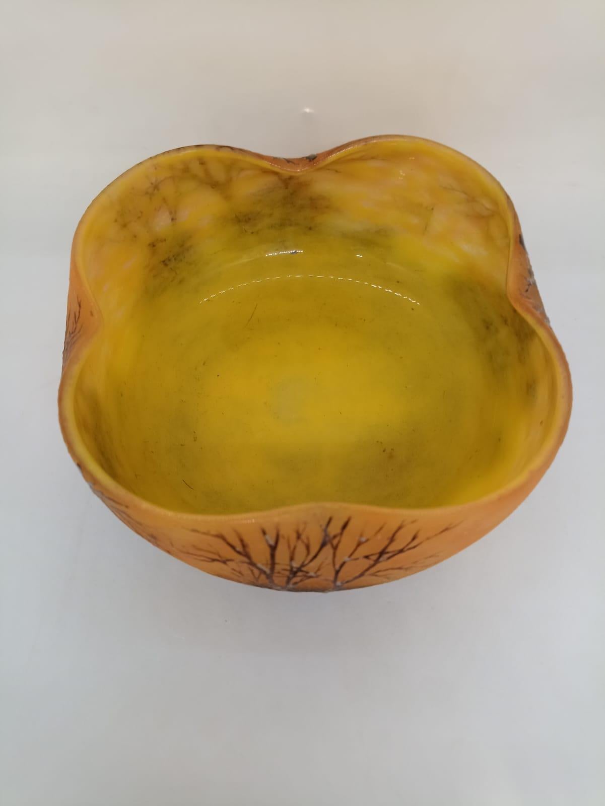 Art Nouveau Daum Nancy Enamel Bowl For Sale