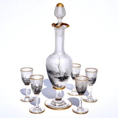 Daum Nancy Enameled Cordial Set