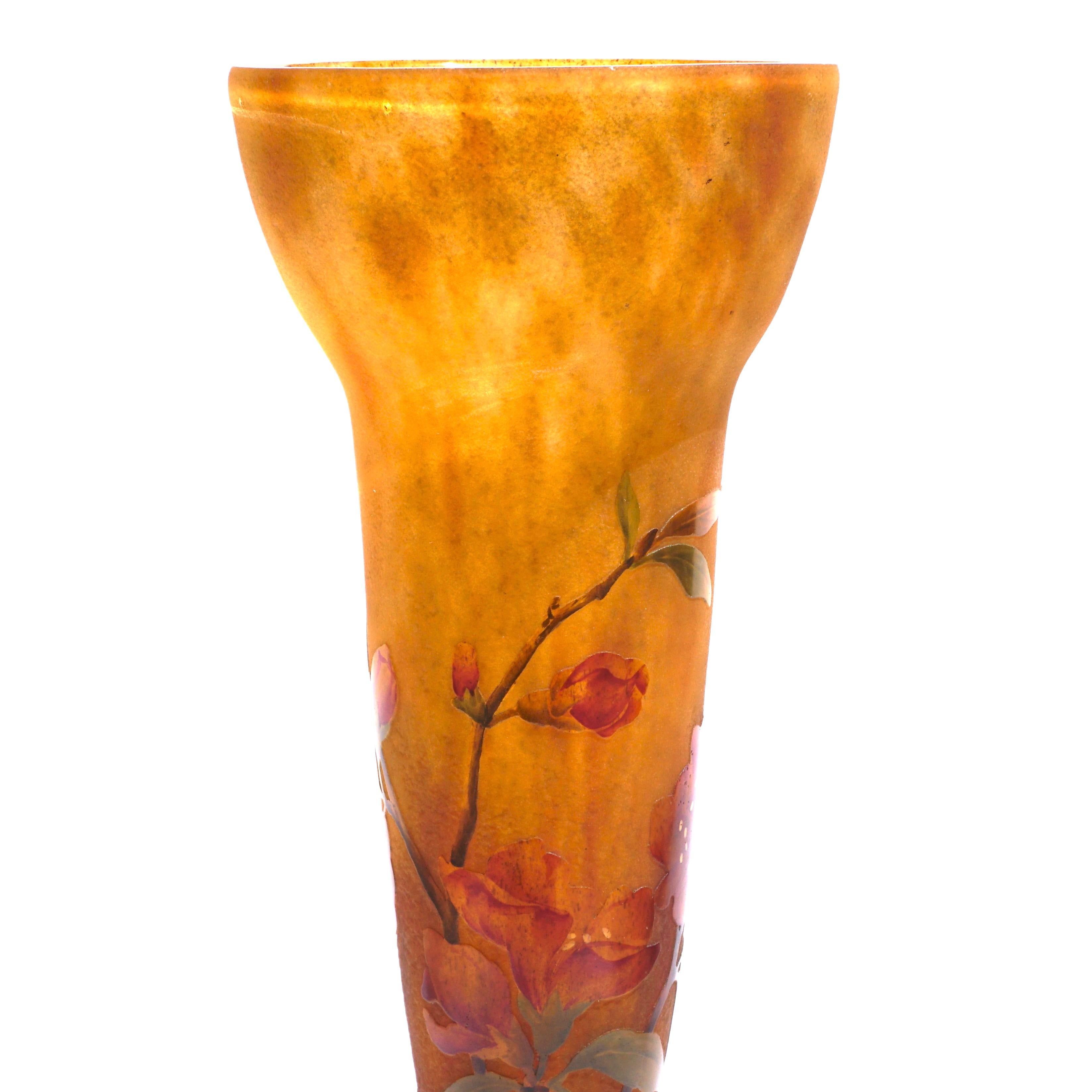 Daum Nancy Enameled Floral Vase 2