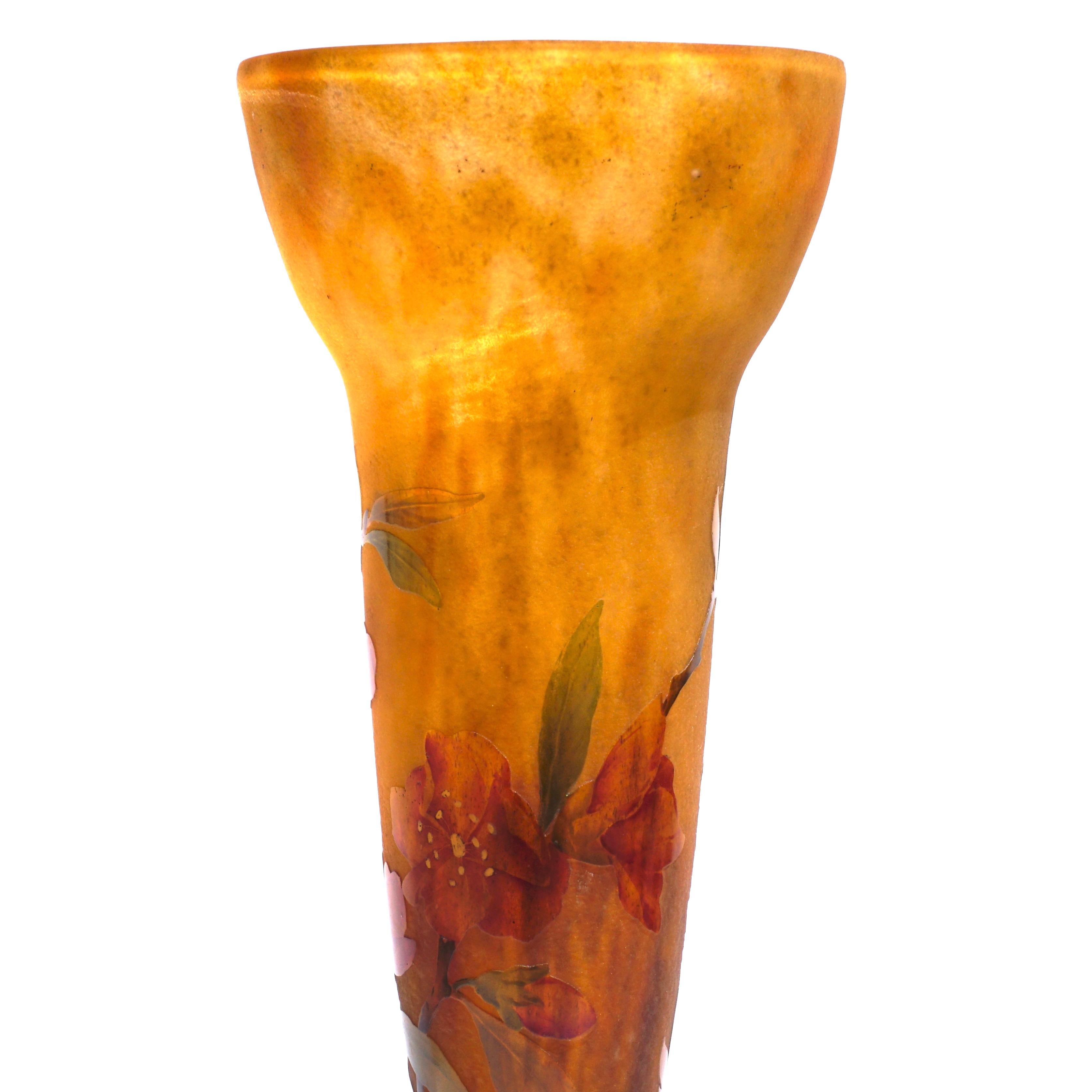 Daum Nancy Enameled Floral Vase 1