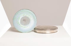 Scatola del Cigno in vetro smaltato Daum Nancy e coperchio in argento