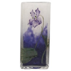 Daum nancy enameled vase violets Art nouveau