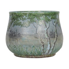 Daum Nancy Enamelled and Internally Decorated Glass Vase, France circa 1900-1910