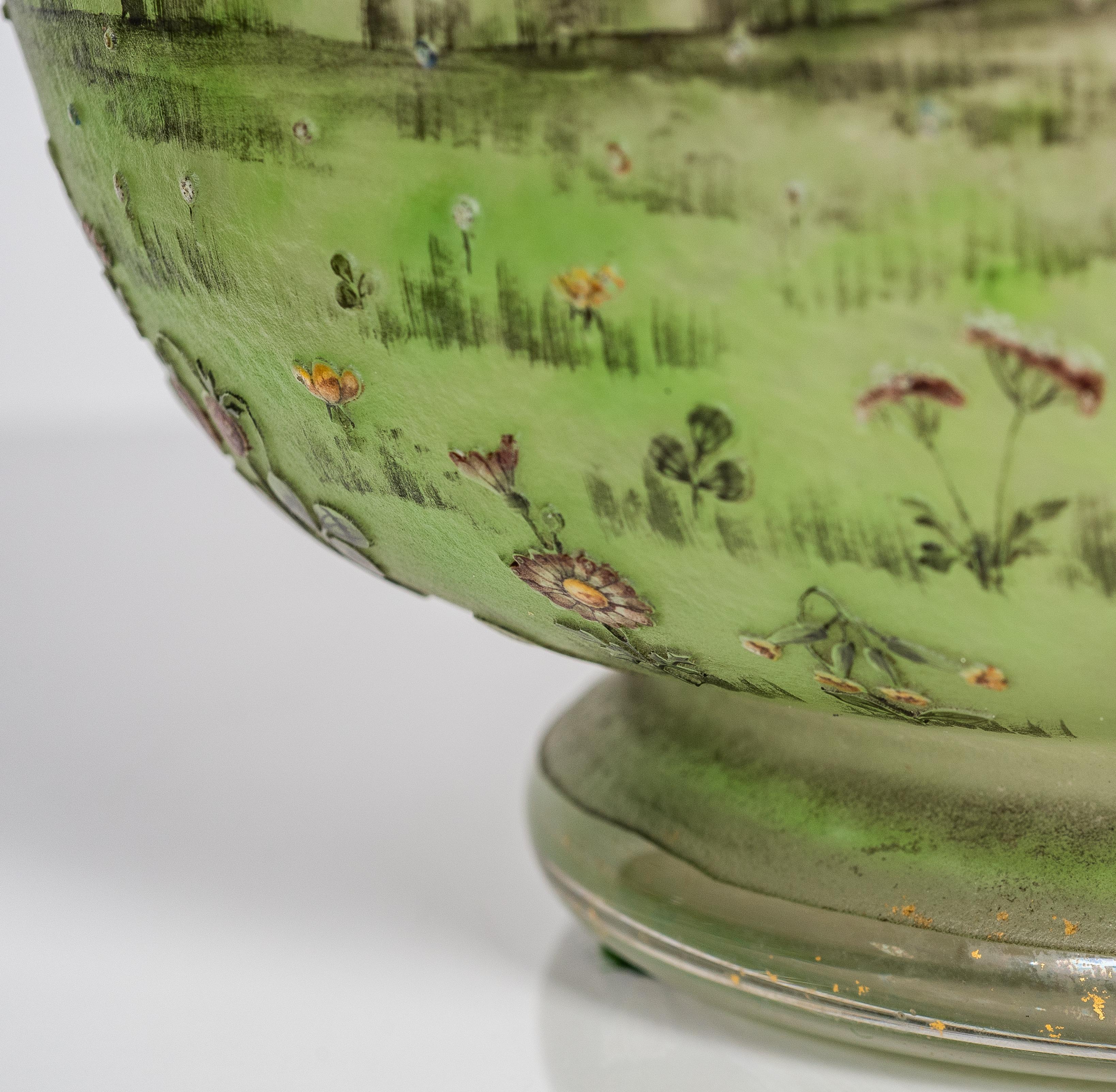 Daum Nancy Enamelled and Internally Decorated Glass Vase, 