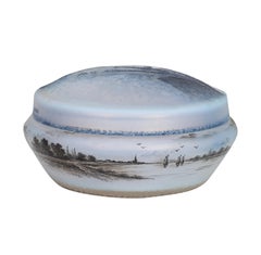 Daum Nancy Etched and Enamelled Glass Box with Cover, France, circa 1900