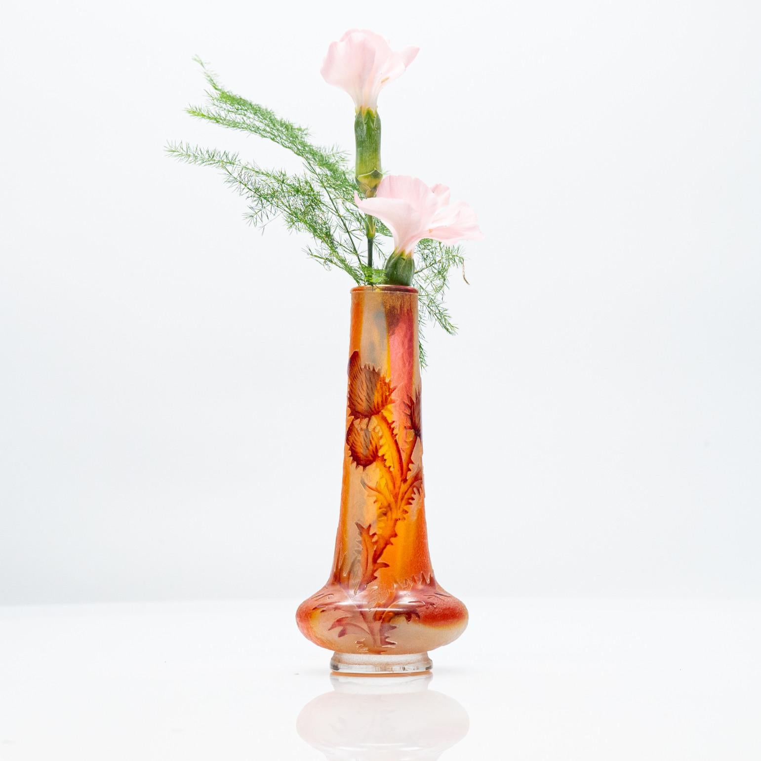 Daum Nancy, Exquise Jarrón Pequeño Pâte de Verre, Multicolor, Francia, 1870 Cristal en venta
