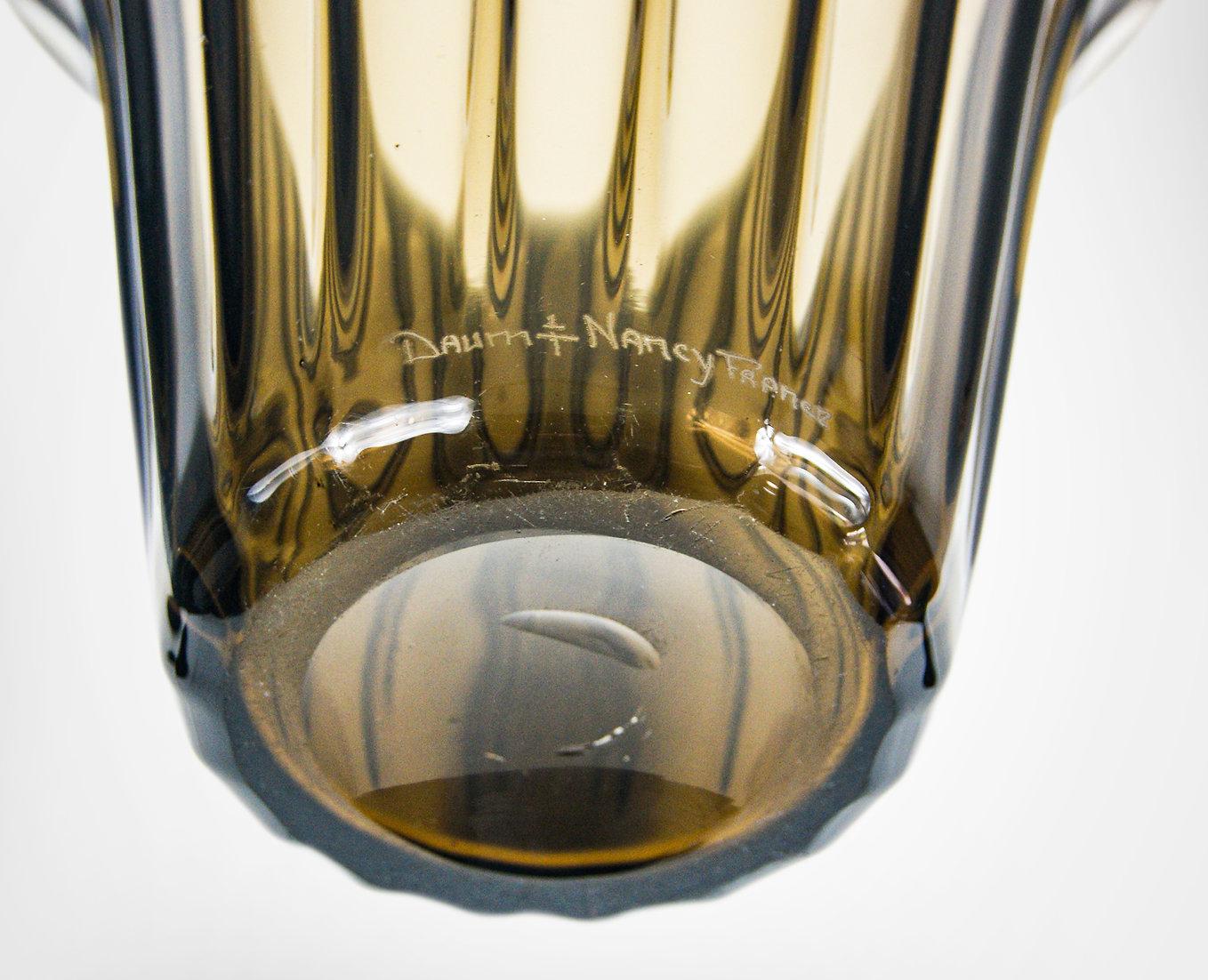 Daum Nancy France 1930s Amber Glass Crystal Vase 4.25kg In Good Condition For Sale In Torquay, GB