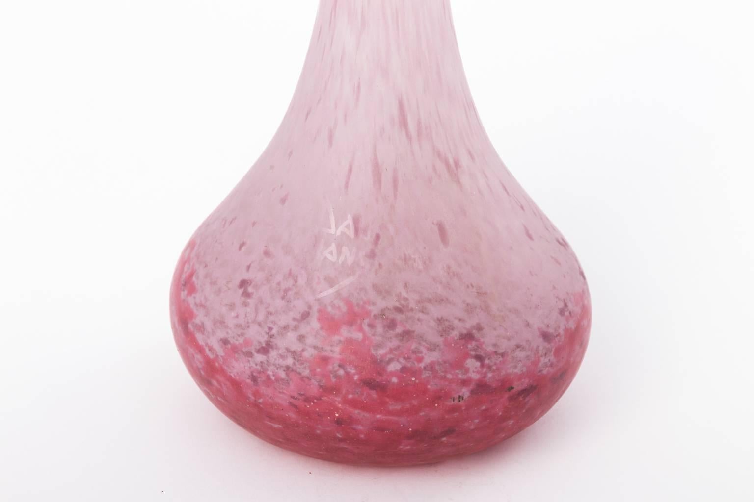 Daum Nancy France art glass stick vase, circa 1920 handblown with mottled colors, circa early 20th century.
   
