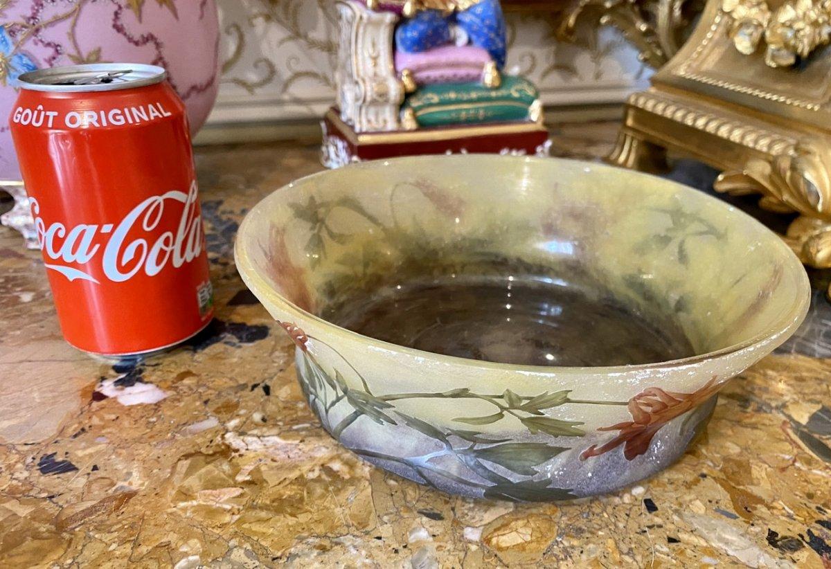 Daum Nancy France, Art Nouveau Style Large Cup with Ancolies, 20th Century For Sale 5