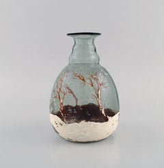 Daum Nancy, France, Art Nouveau Vase in Mouth Blown Art Glass