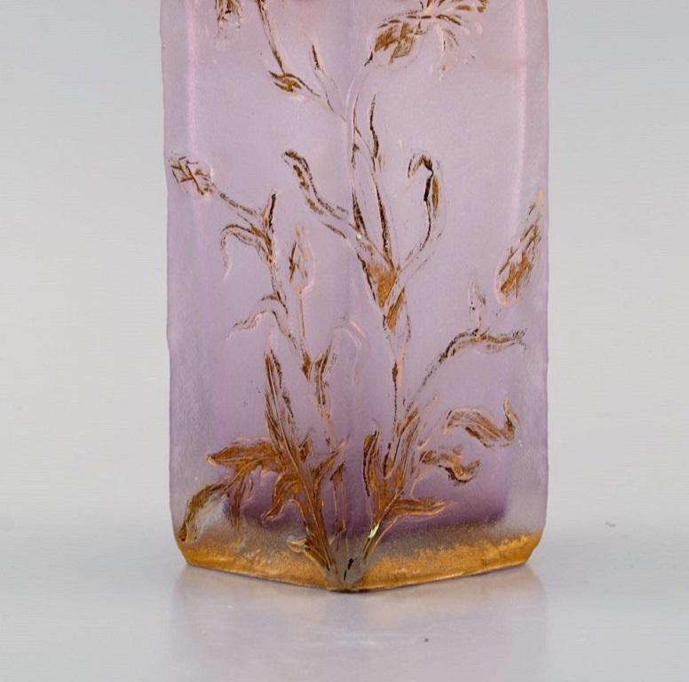 French Daum Nancy, France, Art Nouveau Vase in Pink Mouth-Blown Art Glass