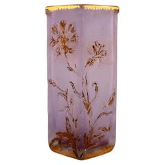 Daum Nancy, France, Art Nouveau Vase in Pink Mouth-Blown Art Glass