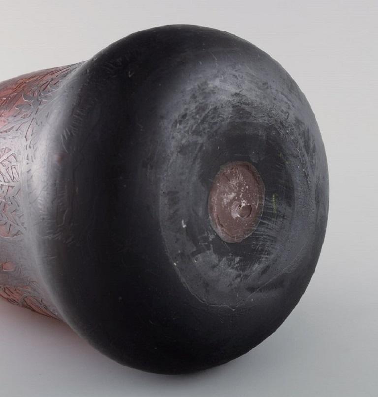 Daum Nancy, Francia, grande vaso antico in vetro artistico con paesaggio e alberi in vendita 1