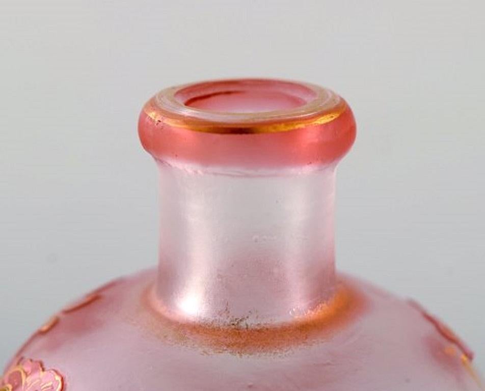 Daum Nancy, France, Pink Art Nouveau Miniature Vase in Hand Painted Art Glass 1