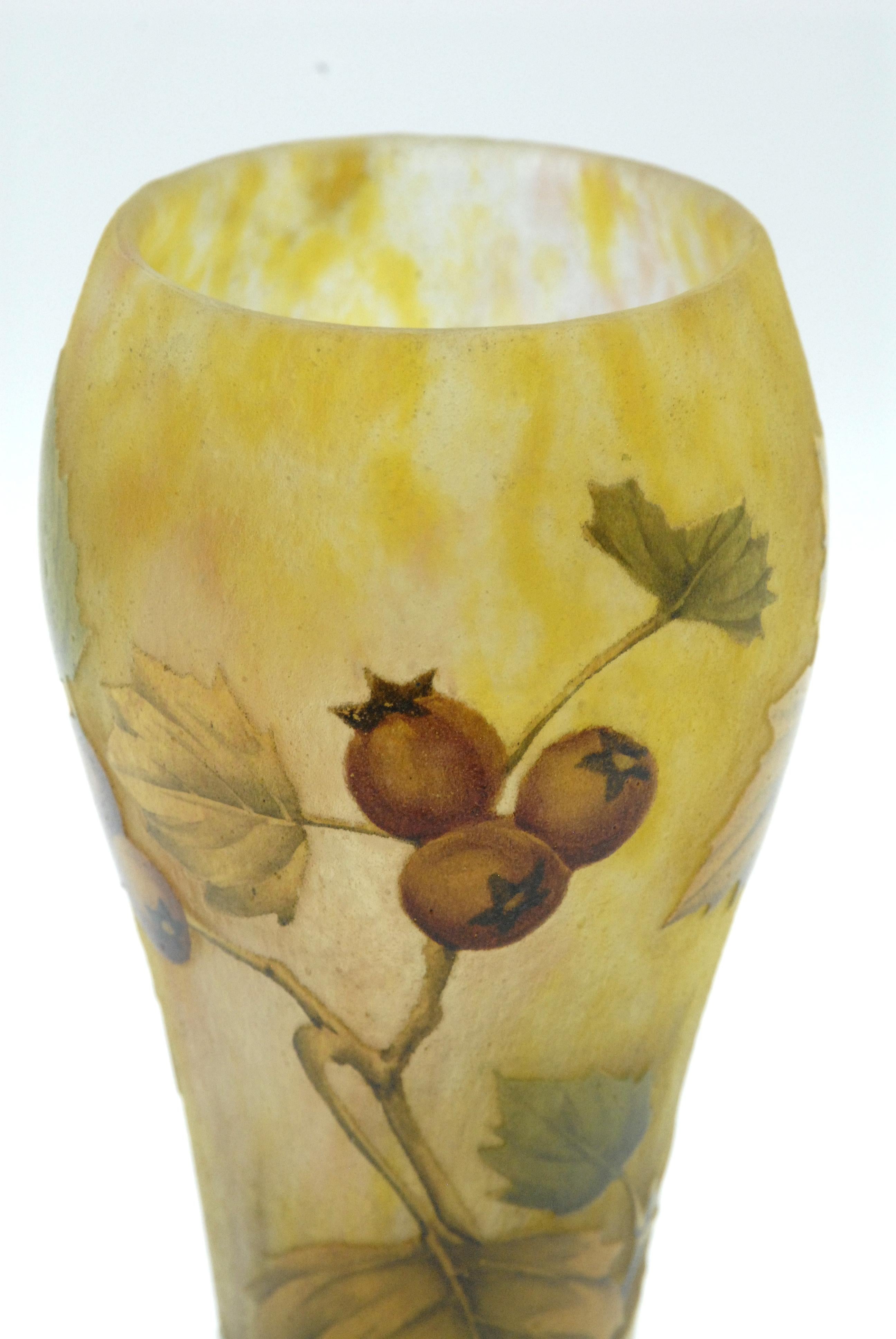 French Daum Nancy France vase, circa 1900 For Sale