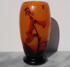 Daum Nancy French Art Deco Nouveau Cameo and Enameled Vase