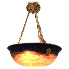 Daum Nancy French Art Nouveau Pendant Chandelier
