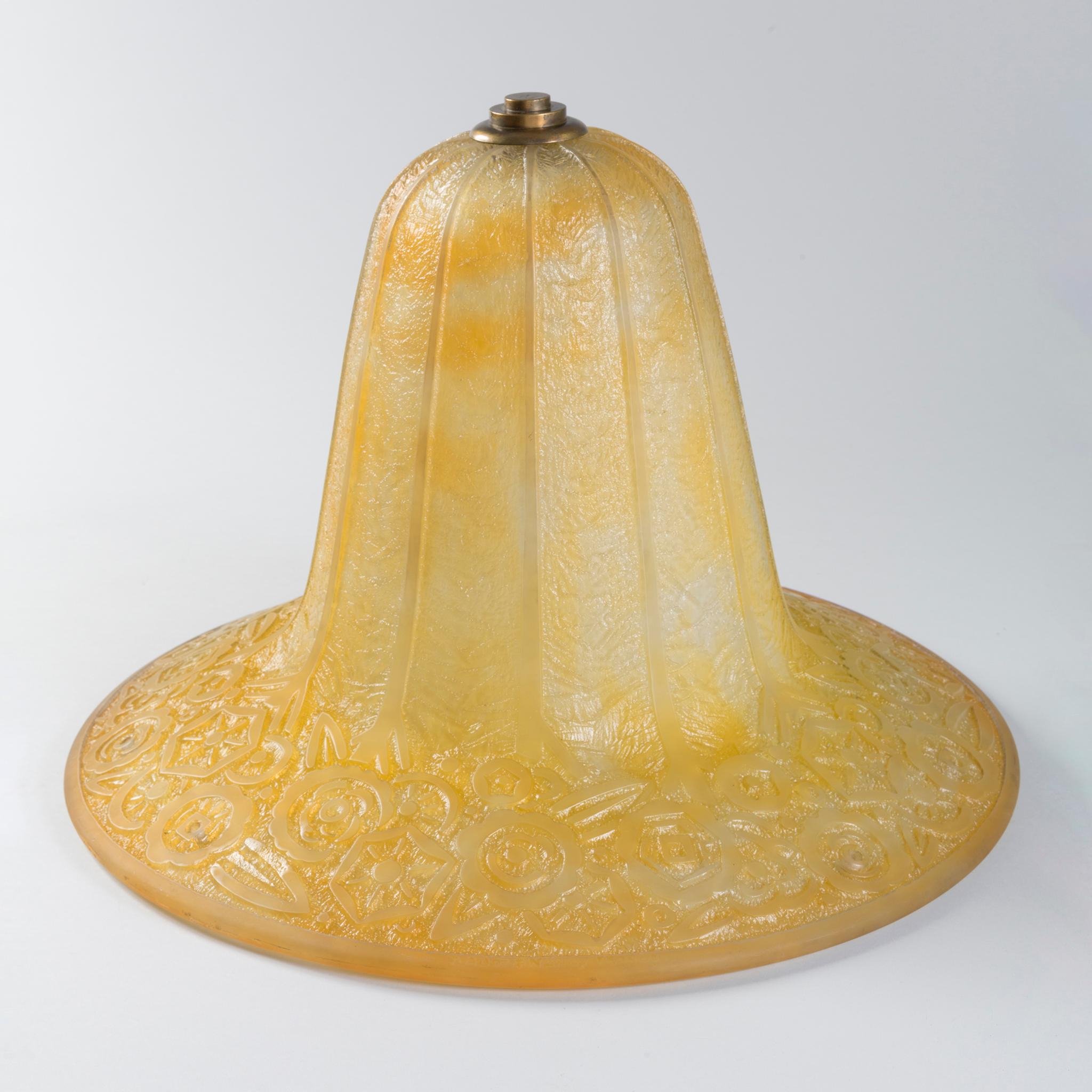 Mid-20th Century Daum Nancy Frosted and Carved Glass Chandelier