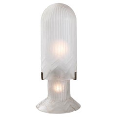 Used Daum Nancy Frosted Glass "Obus" Table Lamp