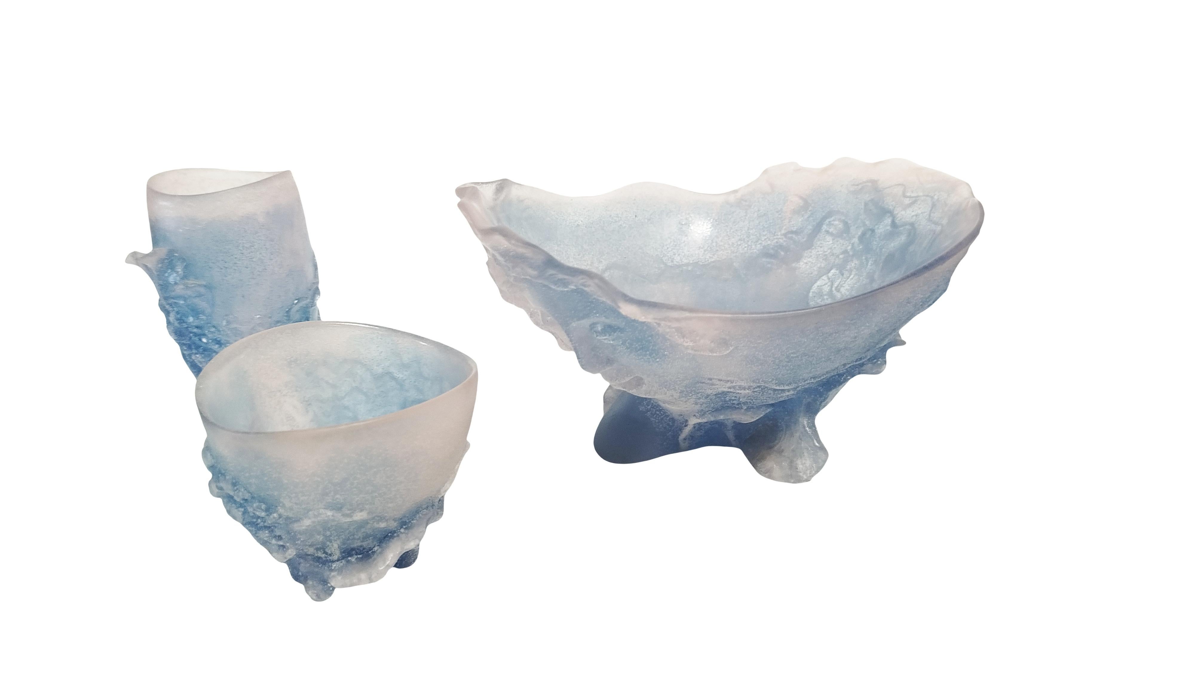 Daum-Nancy Obstschale und zwei Vasen (20. Jahrhundert) im Angebot