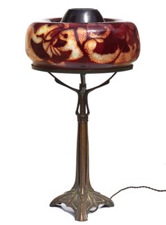 Daum Nancy Gingko Martele Art Nouveau Lamp