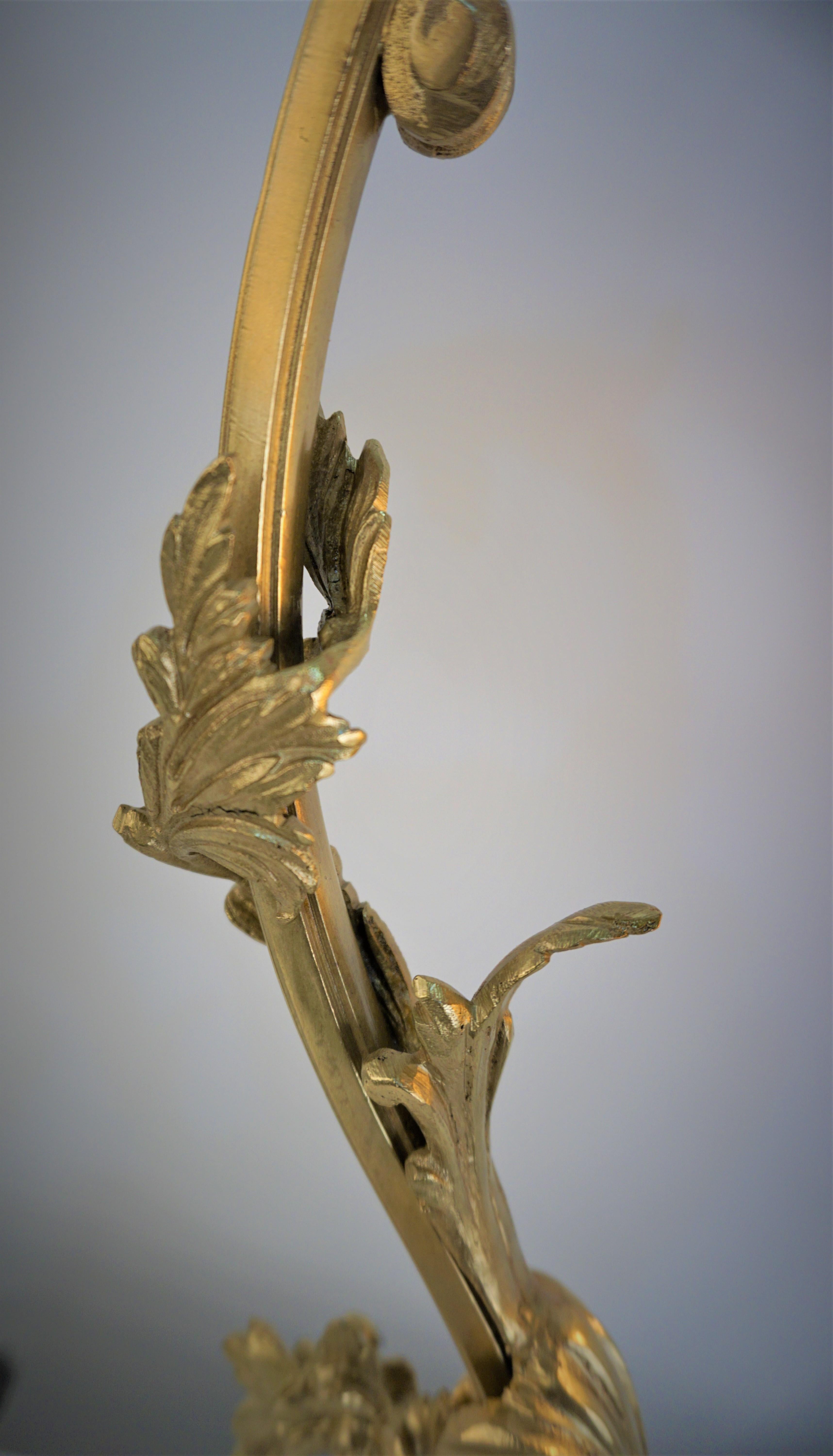 Daum Nancy Glass Art Nouveau Bronze Table Lamp For Sale 3