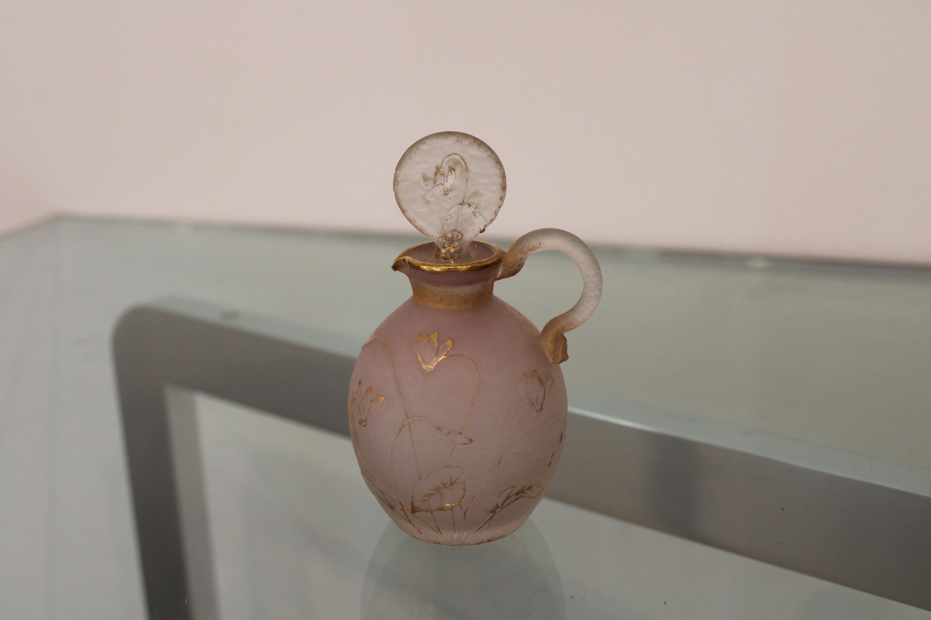 French Daum Nancy Glass Bottle, France, 20th Century For Sale