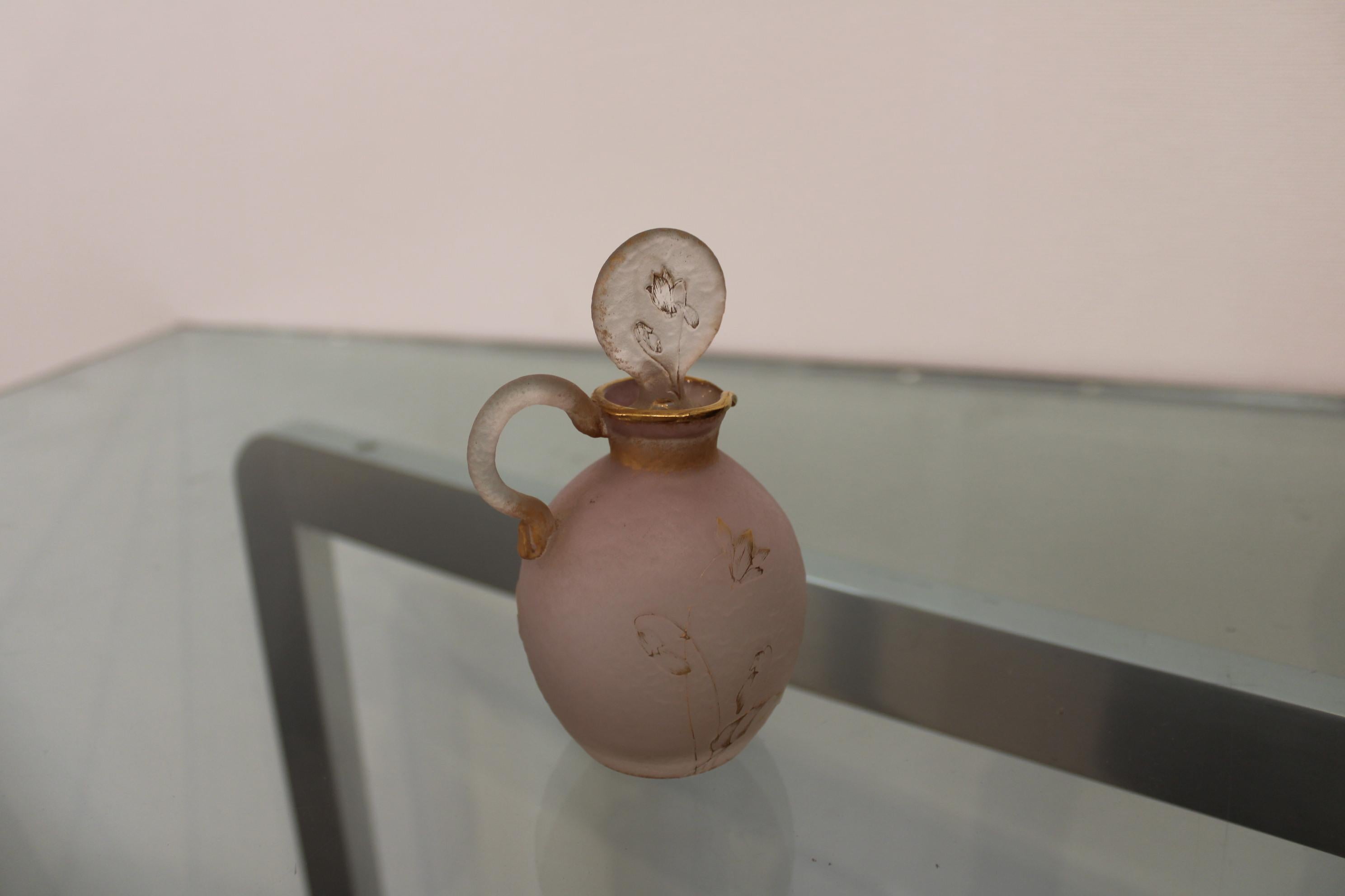 Daum Nancy Glass Bottle, France, 20th Century In Good Condition For Sale In Paris, FR