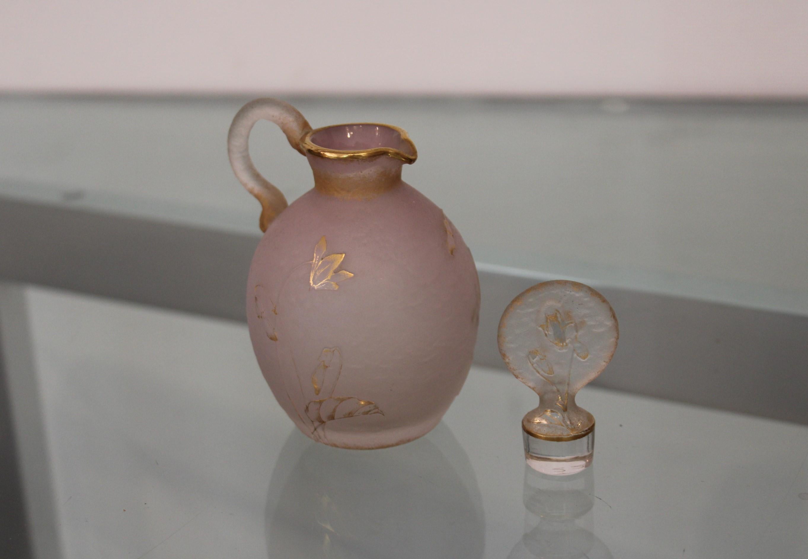 Daum Nancy Glass Bottle, France, 20th Century For Sale 3